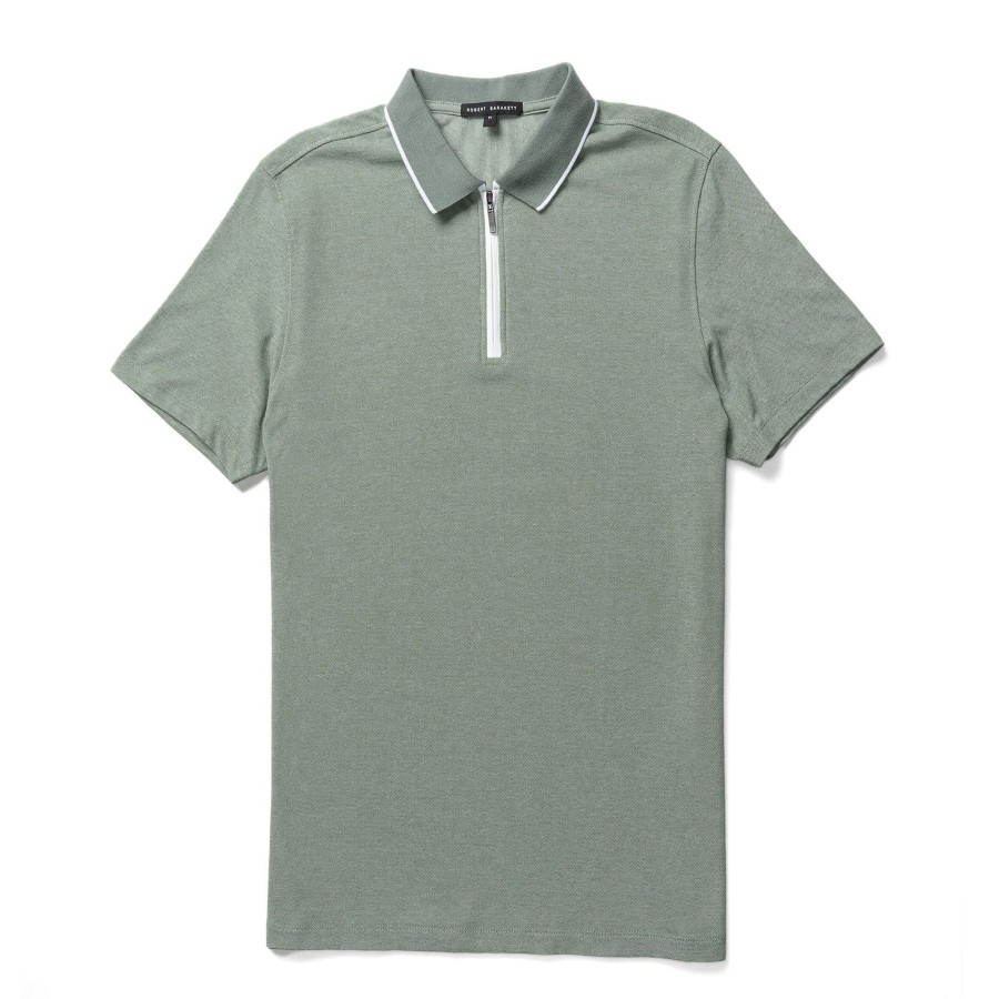 Tops Robert Barakett Short Sleeve Polos | Farnsworth Zip Polo