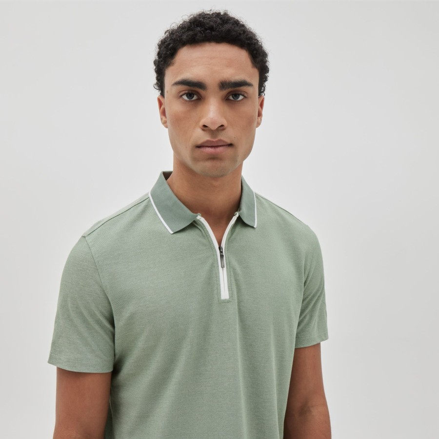 Tops Robert Barakett Short Sleeve Polos | Farnsworth Zip Polo