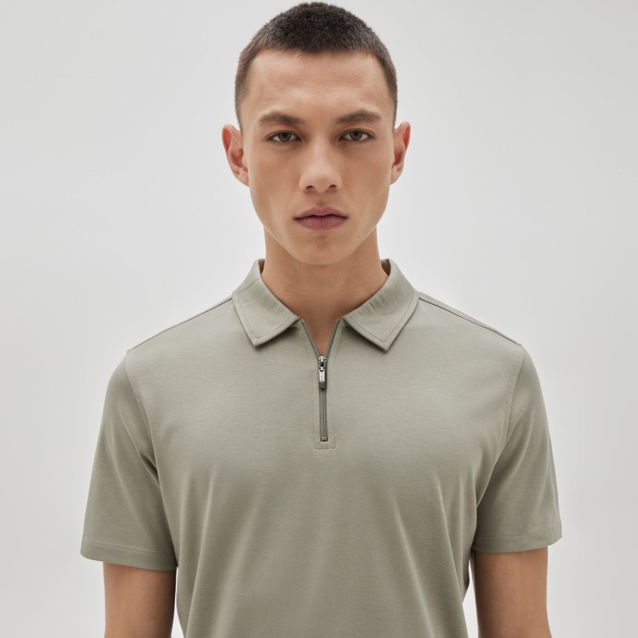 Tops Robert Barakett Short Sleeve Zip Polos | The Barakett Zip Polo