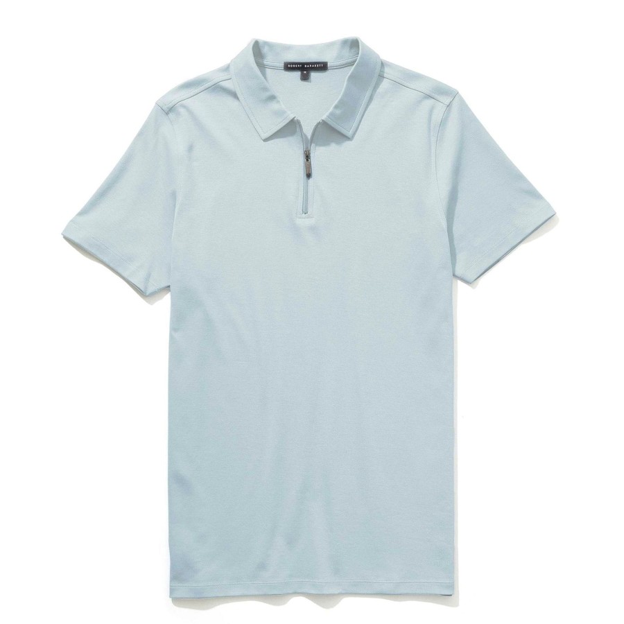 Tops Robert Barakett Short Sleeve Zip Polos | The Barakett Zip Polo