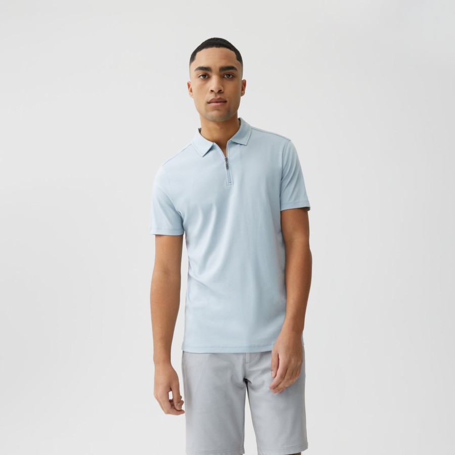 Tops Robert Barakett Short Sleeve Zip Polos | The Barakett Zip Polo