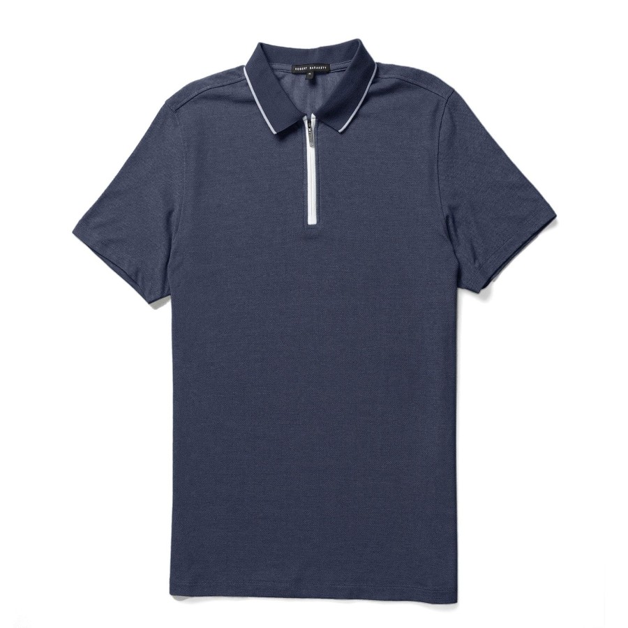 Tops Robert Barakett Short Sleeve Polos | Farnsworth Zip Polo