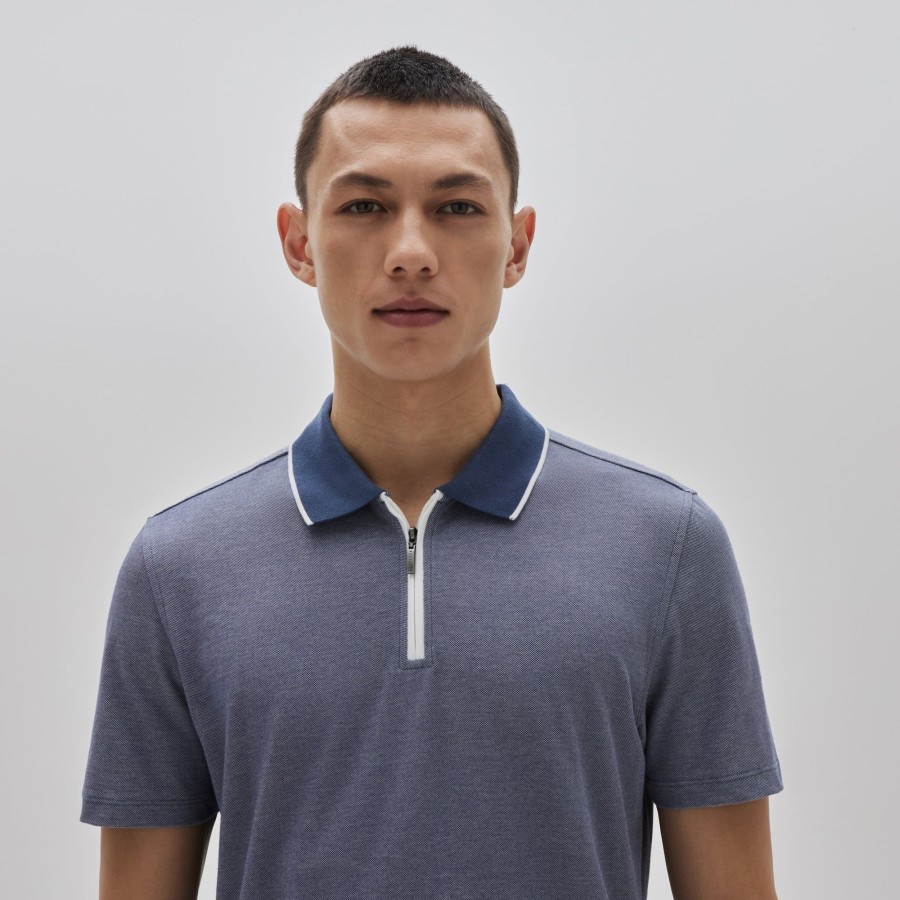 Tops Robert Barakett Short Sleeve Polos | Farnsworth Zip Polo