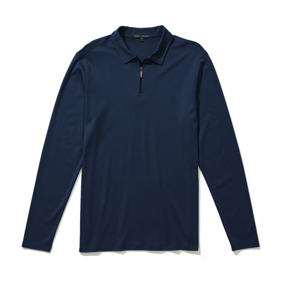 Tops Robert Barakett Long Sleeve Zip Polos | The Barakett Long-Sleeve Zip Polo