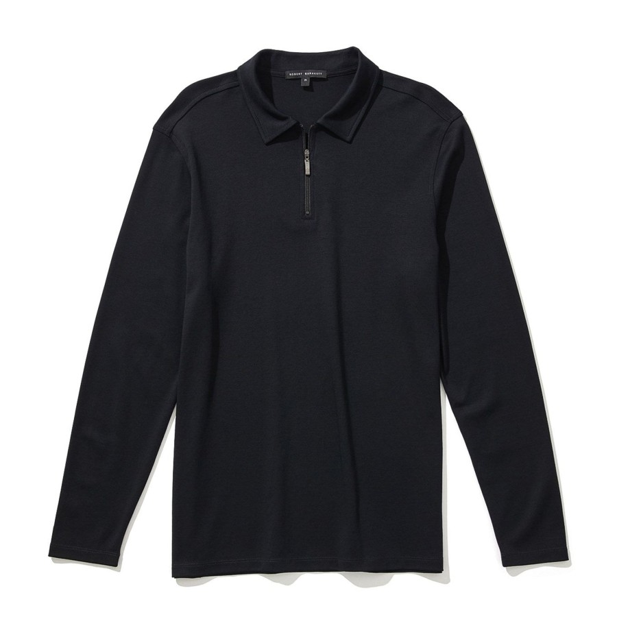 Tops Robert Barakett Long Sleeve Zip Polos | The Barakett Long-Sleeve Zip Polo