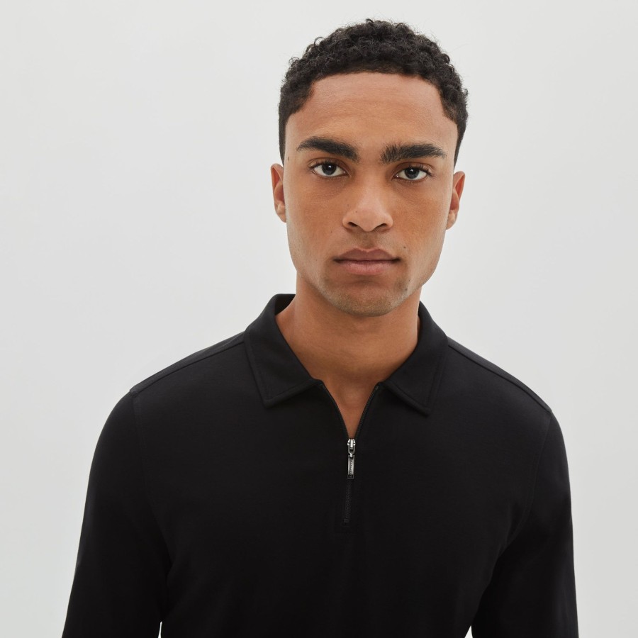 Tops Robert Barakett Long Sleeve Zip Polos | The Barakett Long-Sleeve Zip Polo