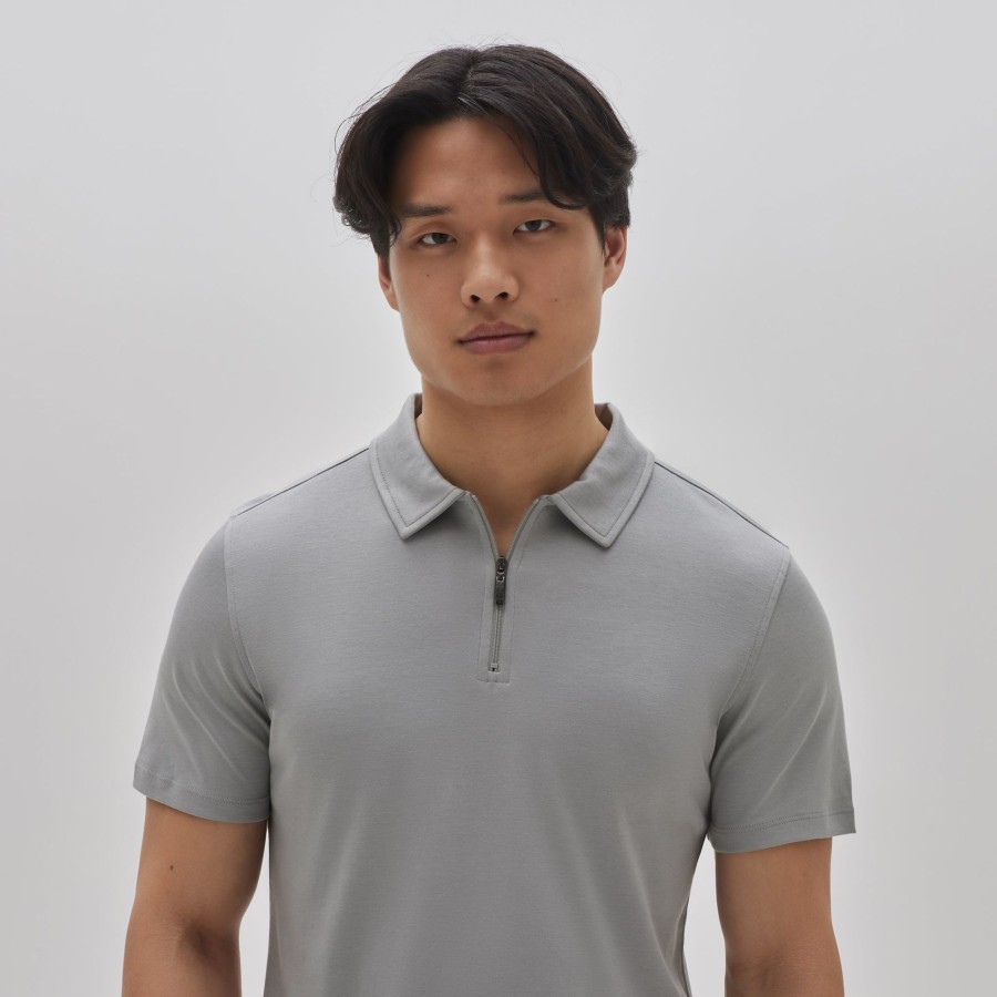 Tops Robert Barakett Short Sleeve Zip Polos | The Barakett Zip Polo