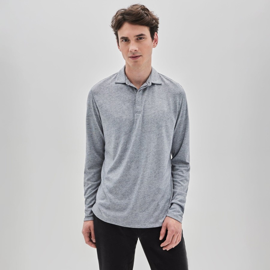 Tops Robert Barakett Long Sleeve Polos | Emery Long-Sleeve Polo