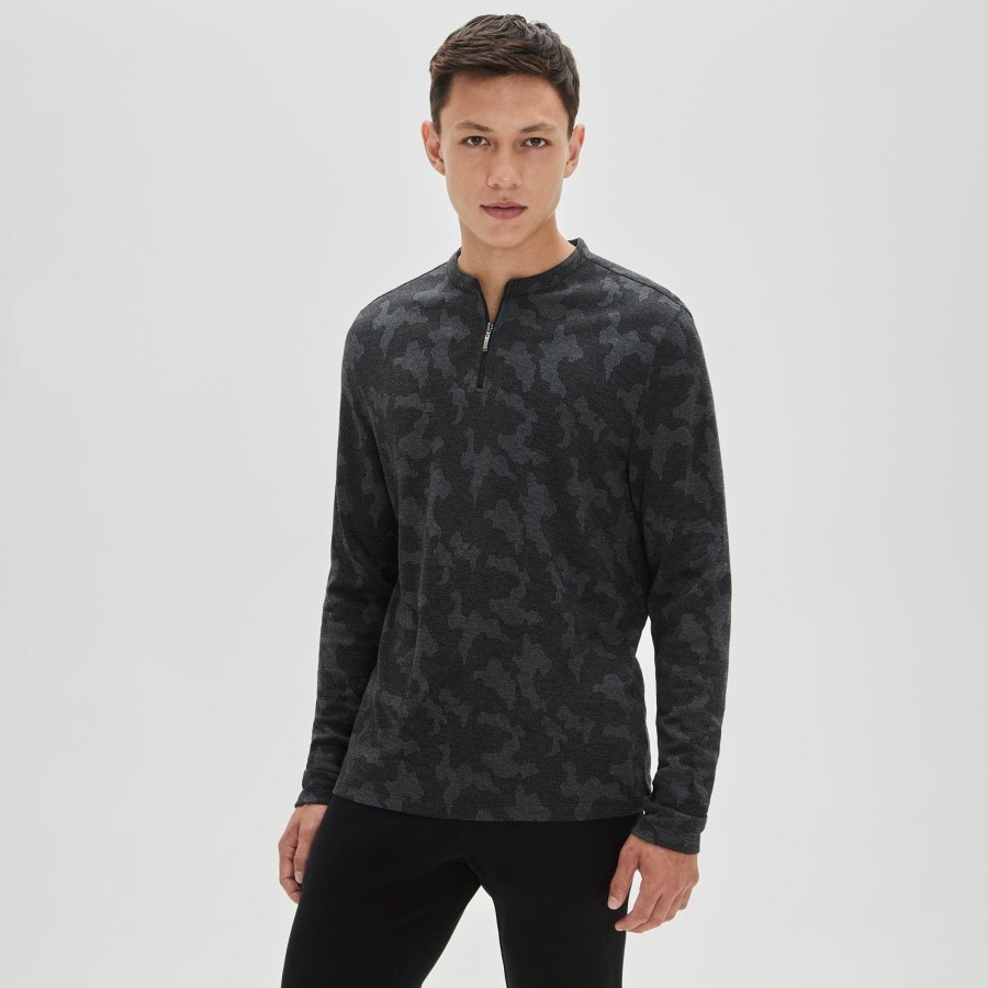 Tops Robert Barakett | Grazer Long-Sleeve Zip Henley