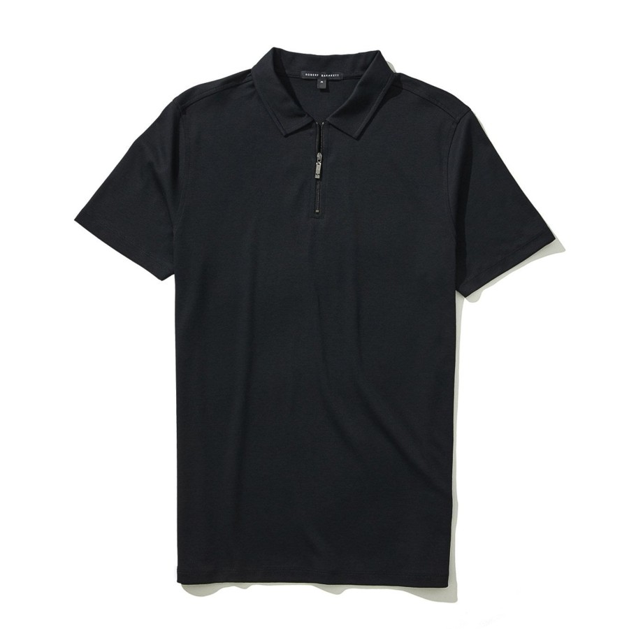 Tops Robert Barakett Short Sleeve Zip Polos | The Barakett Zip Polo