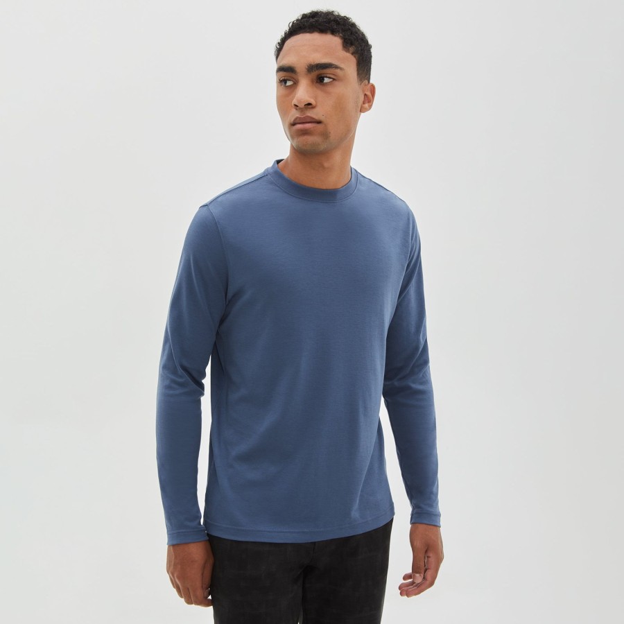 Tops Robert Barakett Long Sleeve Tees | The Barakett High Crew