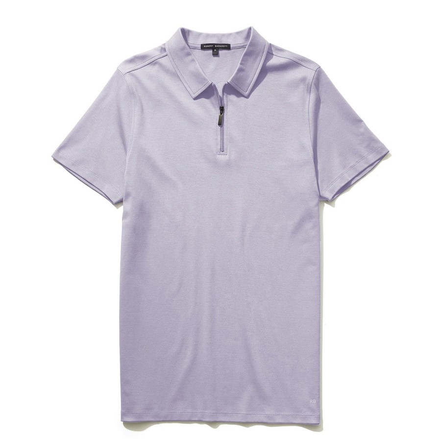 Tops Robert Barakett Short Sleeve Zip Polos | The Barakett Zip Polo