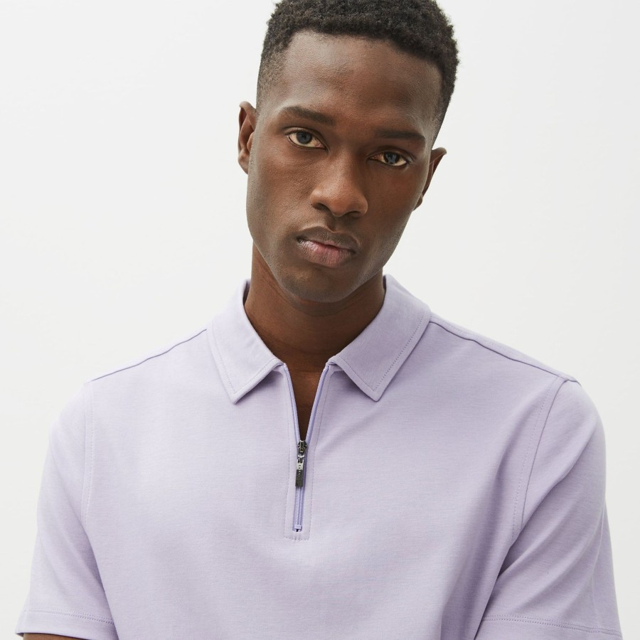 Tops Robert Barakett Short Sleeve Zip Polos | The Barakett Zip Polo