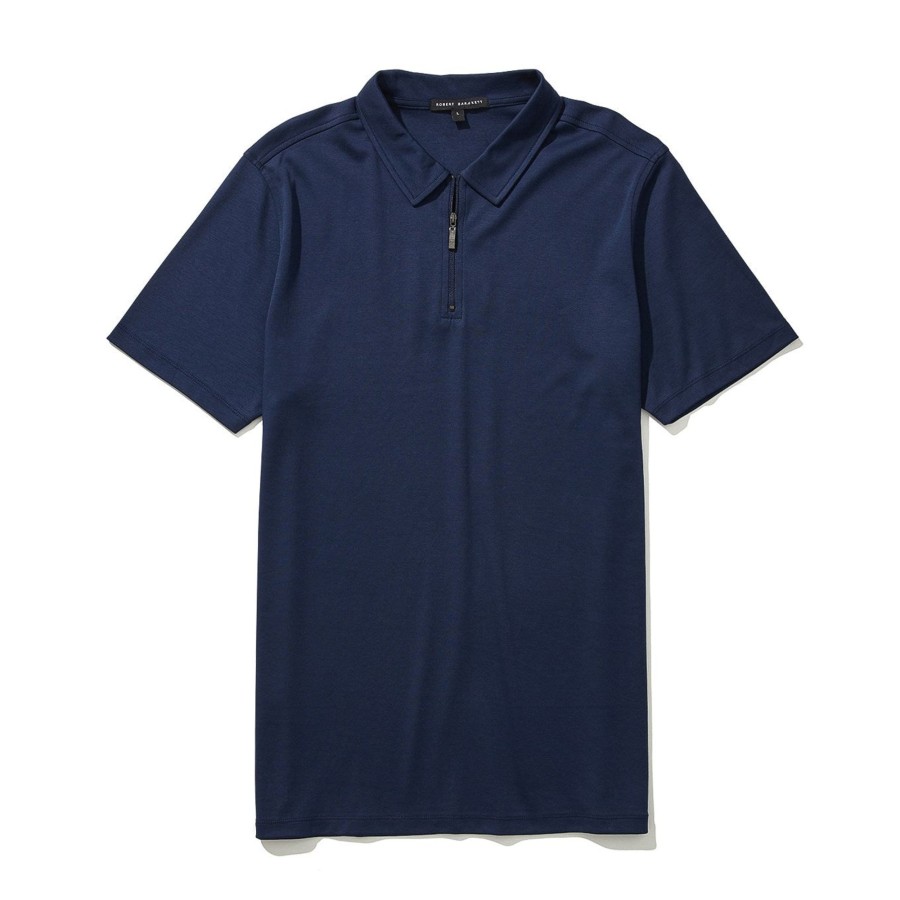 Tops Robert Barakett Short Sleeve Zip Polos | The Barakett Zip Polo