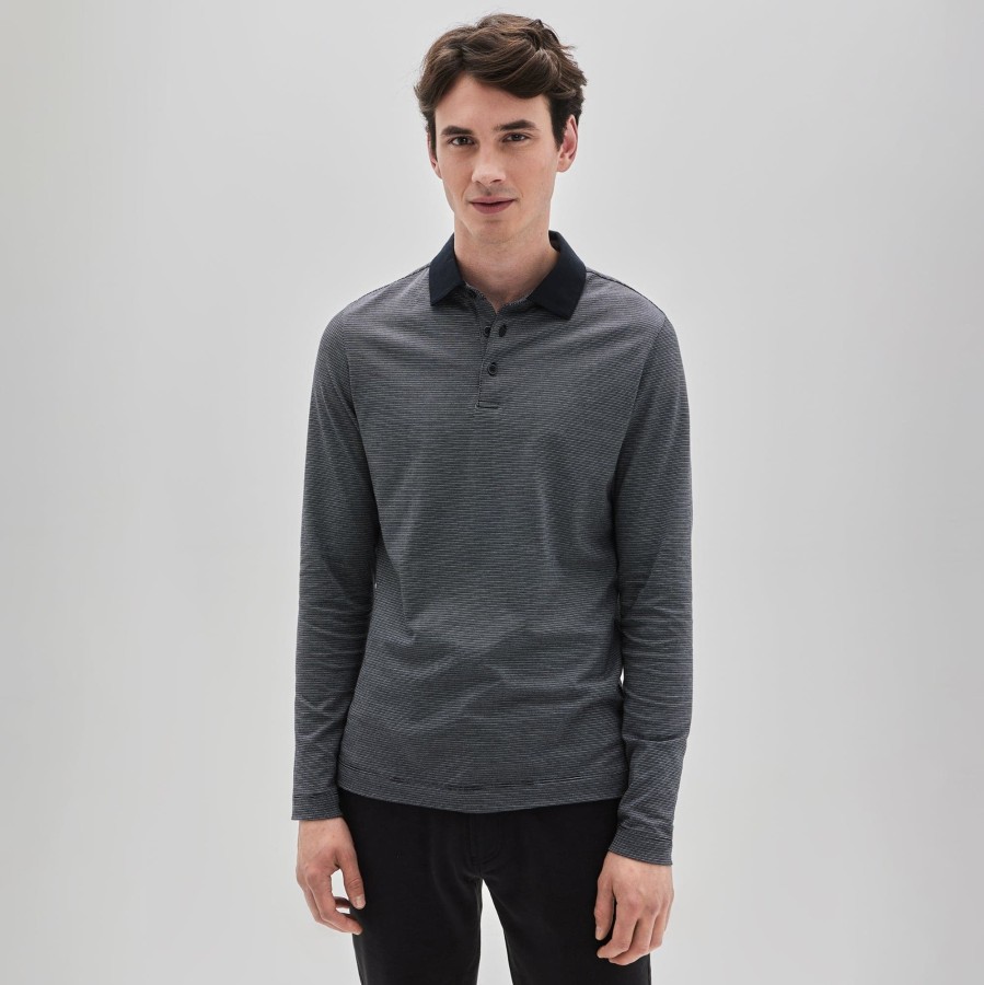 Tops Robert Barakett Long Sleeve Polos | Cross Long-Sleeve Polo