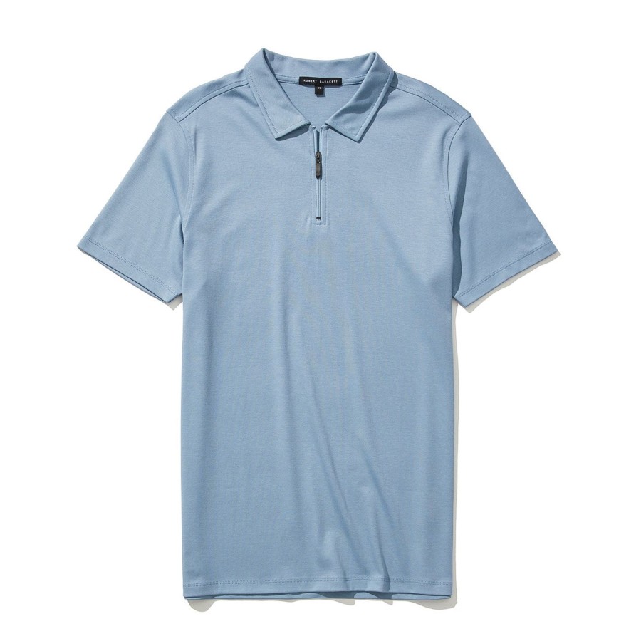 Tops Robert Barakett Short Sleeve Zip Polos | The Barakett Zip Polo