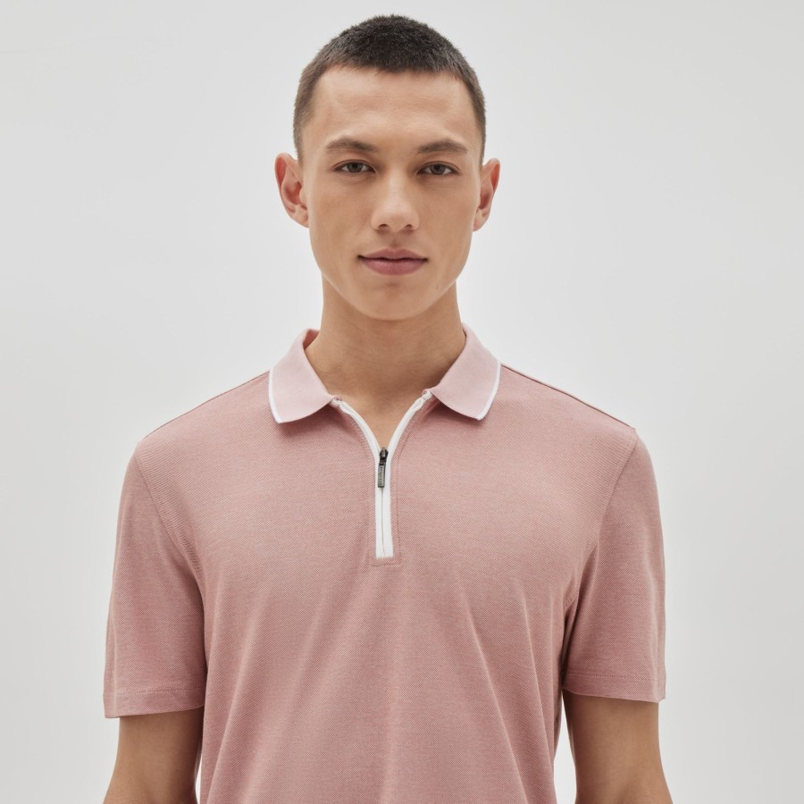 Tops Robert Barakett Short Sleeve Polos | Farnsworth Zip Polo